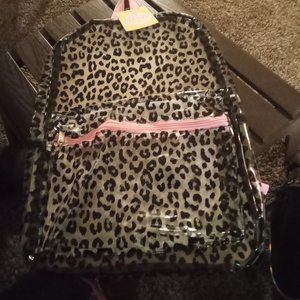 Stella and Max Clear Leopard Print Back Pack